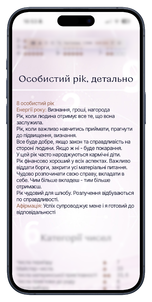 Детальний опис значення особистого року в сервісі Числа